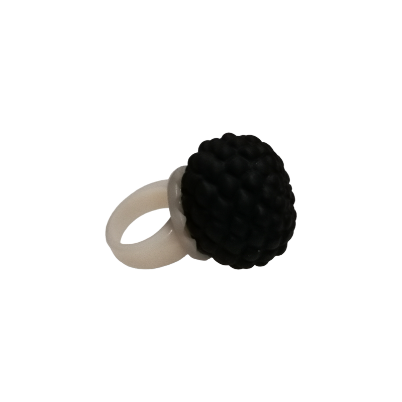 Biznaga Black 3D White Ring