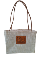 Bolsa Chica de Henequén con Asa de Piel