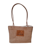 Bolsa Chica de Henequén con Asa de Piel