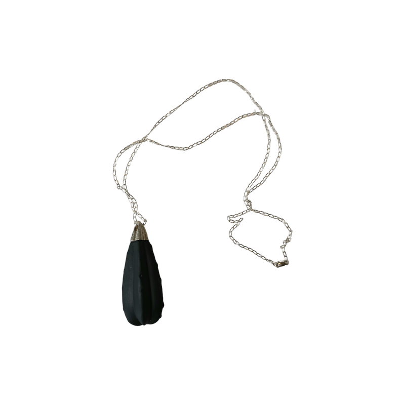 Black and silver Cereus necklace